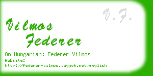 vilmos federer business card